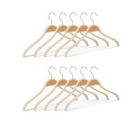 Relaxdays Set of 10 Wooden Clothes Hangers