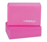 Relaxdays Set of 10 Yoga Blocks Pink