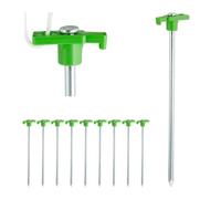 Relaxdays Set of 100 Heavy Duty Tent Pegs Green