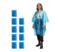 Relaxdays Set of 100 Rain Poncho Blue