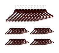 Relaxdays Set of 100 Wooden Clothes Hangers Brown