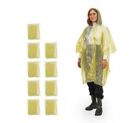 Relaxdays Set of 100 Yellow Rain Poncho