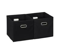 Relaxdays Set of 12 Fabric Storage Boxes Black