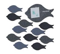 Relaxdays Set of 12 Fish Shaped Pin Boards