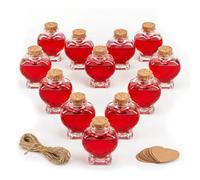 Relaxdays Set of 12 heart-shaped bottles