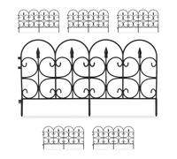 Relaxdays Set of 12-Piece Flowerbed Fence Black