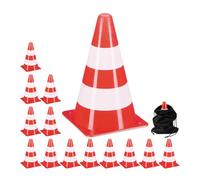 Relaxdays Set of 14 Orange Sports Cones