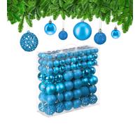 Relaxdays Christmas Baubles Set of 150, Glittering, Matt & Shiny Surfaces, Tree Ornaments, Plastic, ∅ 3, 4 & 6 cm, Grey, 7 x 6 x 6 cm
