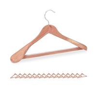 Relaxdays Set of 16 Cedarwood Suit Hangers, Natural, 24 x 45.5 x 5.5 cm