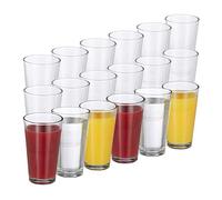 Relaxdays Set of 18 Drinking Glasses, Thick Glass, Sleek Design, Dishwasher-Safe, 500 ml, Transparent