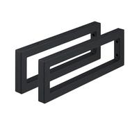 Relaxdays, Set of 2, 45 cm, Steel, Brackets for Vanity & Wall, Rectangular Shelf Console, Black, 100%