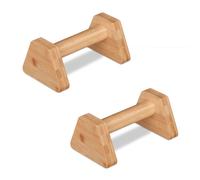 Relaxdays Set of 2 Bamboo Parallettes