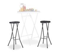Relaxdays Set of 2 BASTIAN Folding Bar Stools
