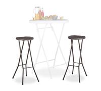 Relaxdays Set of 2 BASTIAN Folding Bar Stools