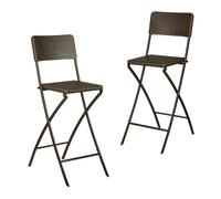 Relaxdays Set of 2 BASTIAN Folding Bar Stools