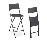 Relaxdays Set of 2 BASTIAN Folding Bar Stools