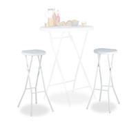 Relaxdays Set of 2 BASTIAN Folding Bar Stools