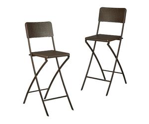 Relaxdays Set of 2 BASTIAN Folding Bar Stools