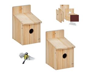 Relaxdays Set of 2 Bird Nesting Box Kits