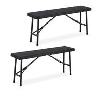 Relaxdays Set of 2 Black Beer Benches