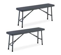 Relaxdays Set of 2 Black Beer Benches