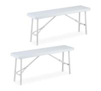 Relaxdays Set of 2 Black Beer Benches