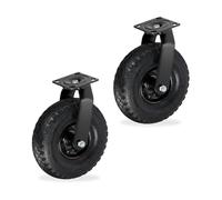 Relaxdays Pneumatic swivel castor 3.00-4 Set of 2