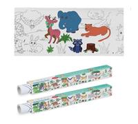 Relaxdays Set of 2 Colouring Paper Rolls for Kids