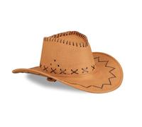 Relaxdays Set of 2 Cowboy Costume Hat Brown