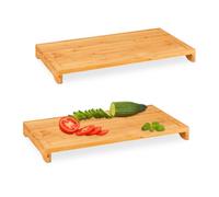 Relaxdays Set of 2 Cutting Board Made from Bamboo