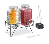 Relaxdays Set of 2 Drink Dispensers 4L with Stand