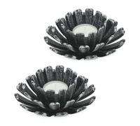 Relaxdays Set of 2 Flower-Shaped Tealight Holders