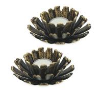 Relaxdays Set of 2 Flower-Shaped Tealight Holders
