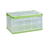 Relaxdays Set of 2 Folding Box Green-Transparent