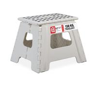 Relaxdays Set of 2 Folding Stools L White