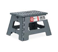 Relaxdays Set of 2 Folding Stools M Dark Grey