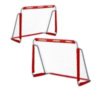 Relaxdays Football Goals, Set of 2, Garden Play Equipment, Kids & Adults, HWD 110 x 150 x 75 cm, Metal, Goalposts, Red, Iron