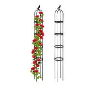 Relaxdays Set of 2 Garden Obelisks 188 cm Black