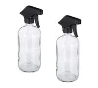 Relaxdays Set of 2 Glass Spray Bottles, 500 ml, Refillable, Nozzle with Mist & Stream, Hair Care & Cleaning, Transparent