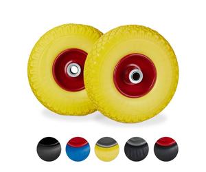 Relaxdays Set of 2 Hand Truck Tyres Steel Rim