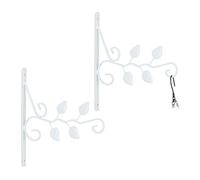 Relaxdays Set of 2 Hanging Basket Brackets Leaves