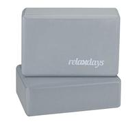 Relaxdays Set of 2 Hard Foam Blocks to Practice Yoga, Non-Slip, HWD 8x23x15 cm, Grey