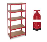 Relaxdays Set of 2 Heavy Duty Storage Rack, Red