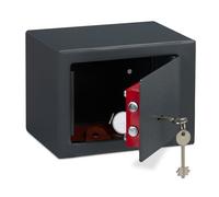 Relaxdays Set of 2 Home Safes With Keys Grey