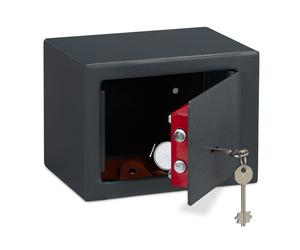 Relaxdays Set of 2 Home Safes With Keys Grey