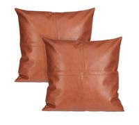 Relaxdays Set of 2, Leather-look Cushion Cover