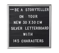 Relaxdays Set of 2 Letter Boards 30 x 30 cm Silver