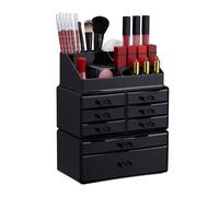 Relaxdays Set of 2 Makeup Organizers Black