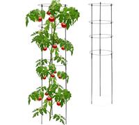 Relaxdays Set of 2 Plants Supports, Gardening, Tomato Trellis, Metal & Plastic,