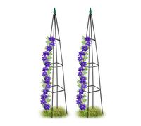 Relaxdays Set of 2 Pyramid Obelisks 190 cm Black